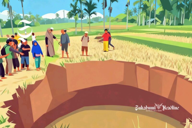 Ilustrasi fenomena sinkhole atau lubang misterius raksasa - sukabumiheadline.com