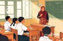 Ilustrasi guru sedang mengajar di kelas - sukabumiheadline.com