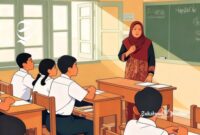 Ilustrasi guru sedang mengajar di kelas - sukabumiheadline.com