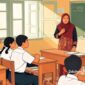 Ilustrasi guru sedang mengajar di kelas - sukabumiheadline.com