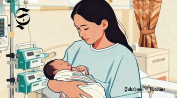 Ilustrasi ibu menggendong bayinya pascalahiran - sukabumiheadline.com