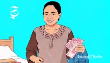 Ilustrasi istri mengambil uang dari saku celana kotor yang mau dicuci - sukabumiheadline.com