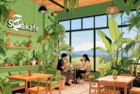 Ilustrasi kafe dengan konsep green cafe - sukabumiheadline.com