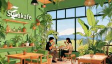 Ilustrasi kafe dengan konsep green cafe - sukabumiheadline.com