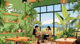 Ilustrasi kafe dengan konsep green cafe - sukabumiheadline.com