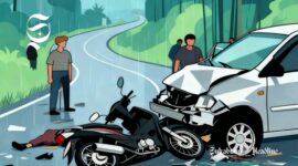 Ilustrasi kecelakaan lalu lintas di jalan berliku - sukabumiheadline.com