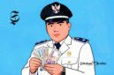 Ilustrasi kepala desa sedang menghitung uang - sukabumiheadline.com