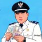 Ilustrasi kepala desa sedang menghitung uang - sukabumiheadline.com