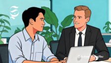 Ilustrasi pegawai di Indonesia sedang berbicara dengan pria dari Eropa - sukabumiheadline.com