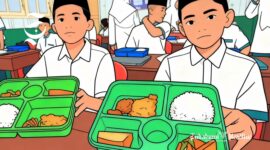 Ilustrasi pelajar penerima program Makan Bergizi Gratis atau MBG - sukabumiheadline.com