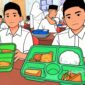 Ilustrasi pelajar penerima program Makan Bergizi Gratis atau MBG - sukabumiheadline.com