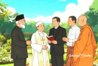 Ilustrasi pemuka agama di Indonesia sedang berdiskusi - sukabumiheadline.com