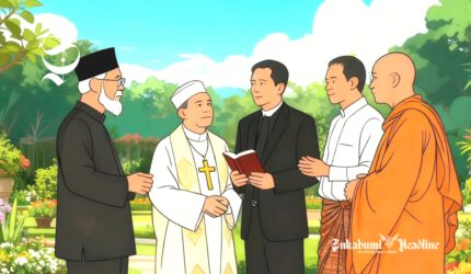Ilustrasi pemuka agama di Indonesia sedang berdiskusi - sukabumiheadline.com