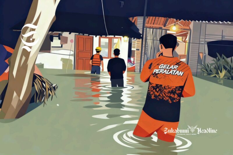 Ilustrasi penanganan bencana banjir - sukabumiheadline.com