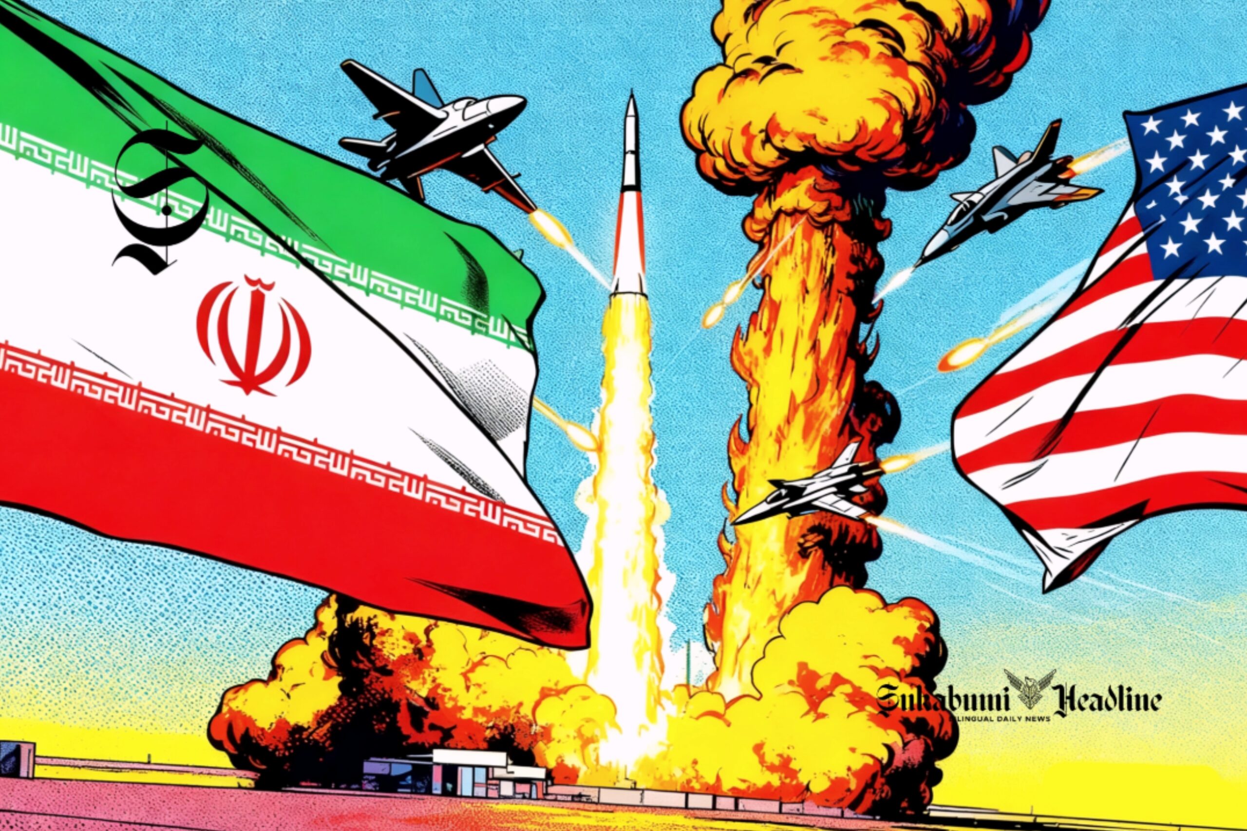 Ilustrasi perang Iran melawan Amerika Serikat - sukabumiheadline.com