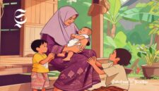 Ilustrasi perempuan Sunda sedang mengasuh anak-anaknya sebagai indung - sukabumiheadline.com
