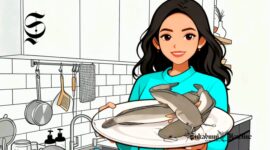 Ilustrasi perempuan mau memasak ikan lele - sukabumiheadline.com