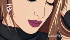 Ilustrasi perempuan memakai lipstik warna berry - sukabumiheadline.com