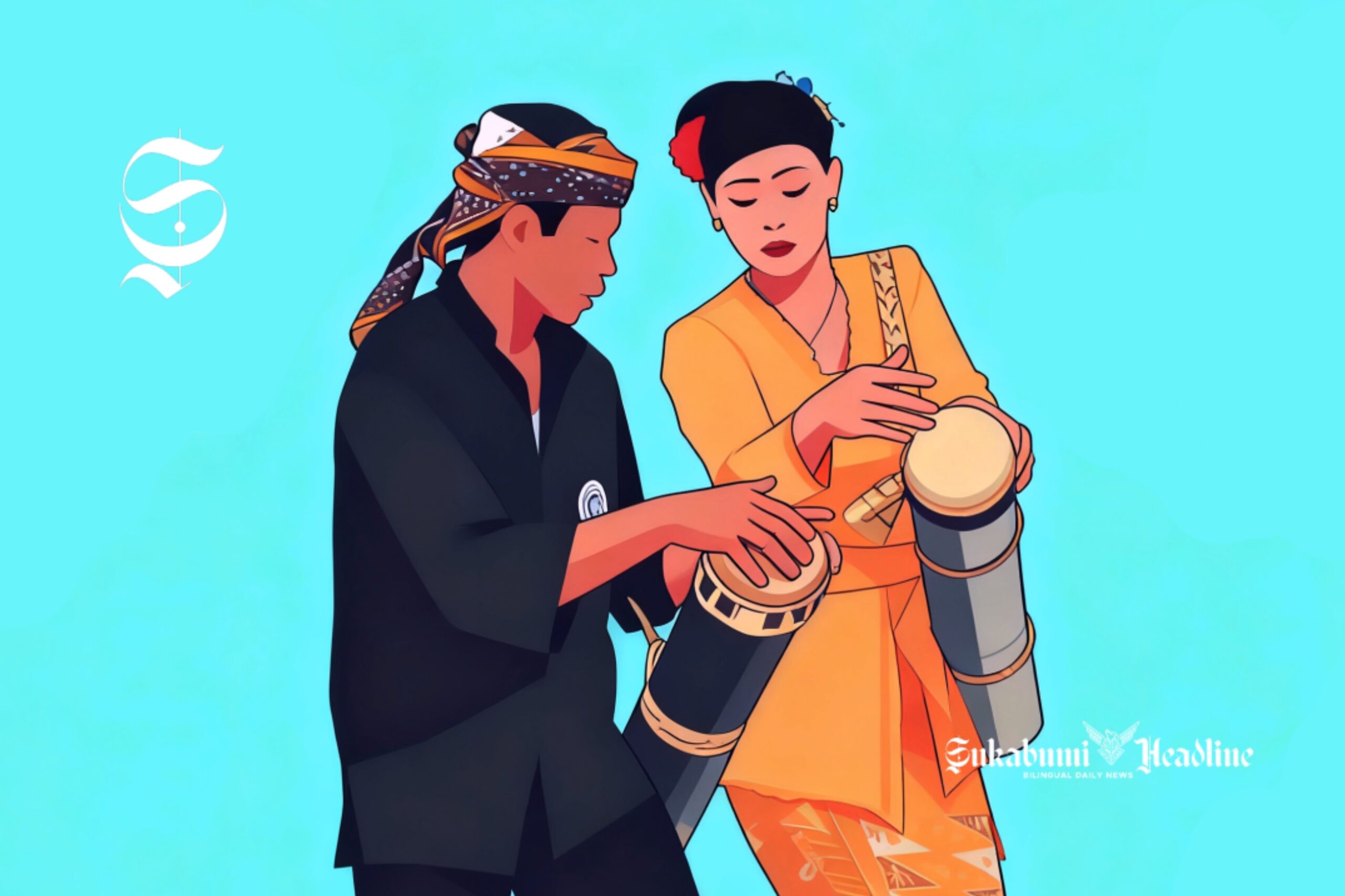 Ilustrasi seni pertunjukan Dogdog Lojor - sukabumiheadline.com