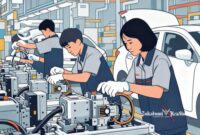 Ilustrasi siswa SMK jurusan Otomotif sedang praktik produksi mobil listrik - sukabumiheadline.com