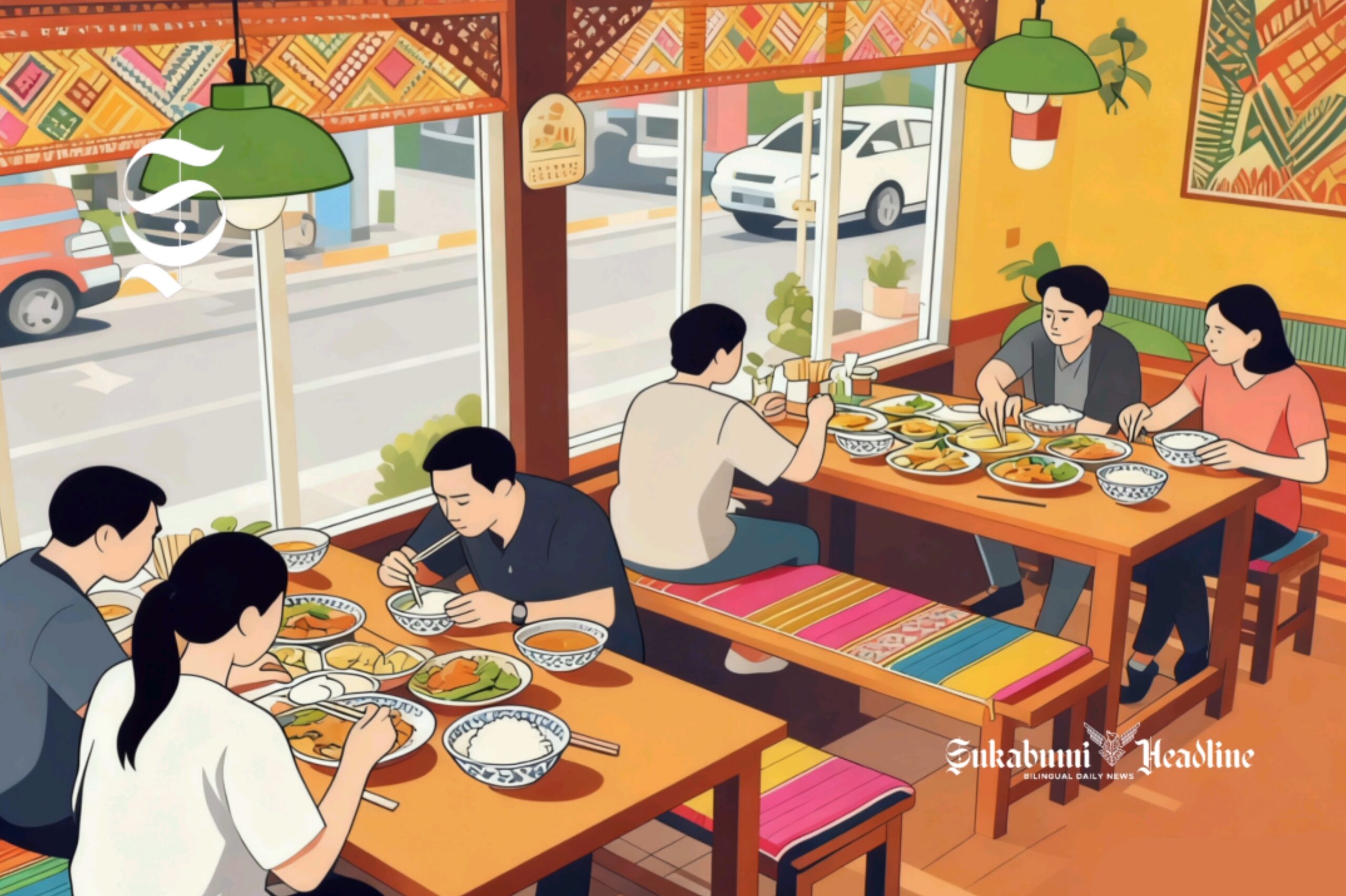 Ilustrasi suasana di dalam rumah makan - sukabumiheadline.com