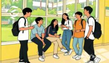 Ilustrasi suasana mahasiswa sedang diskusi di lingkungan kampus - sukabumiheadline.com