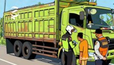 Ilustrasi truk muatan pasir melebihi kapasitas ditilang polisi dan dishub - sukabumiheadline.com