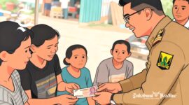 Ilustrasi warga Sukabumi menerima BLT dari pemerintah desa - sukabumiheadline.com