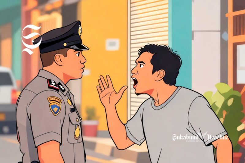 Ilustrasi warga cekcok mulut dengan polisi - sukabumiheadline.com