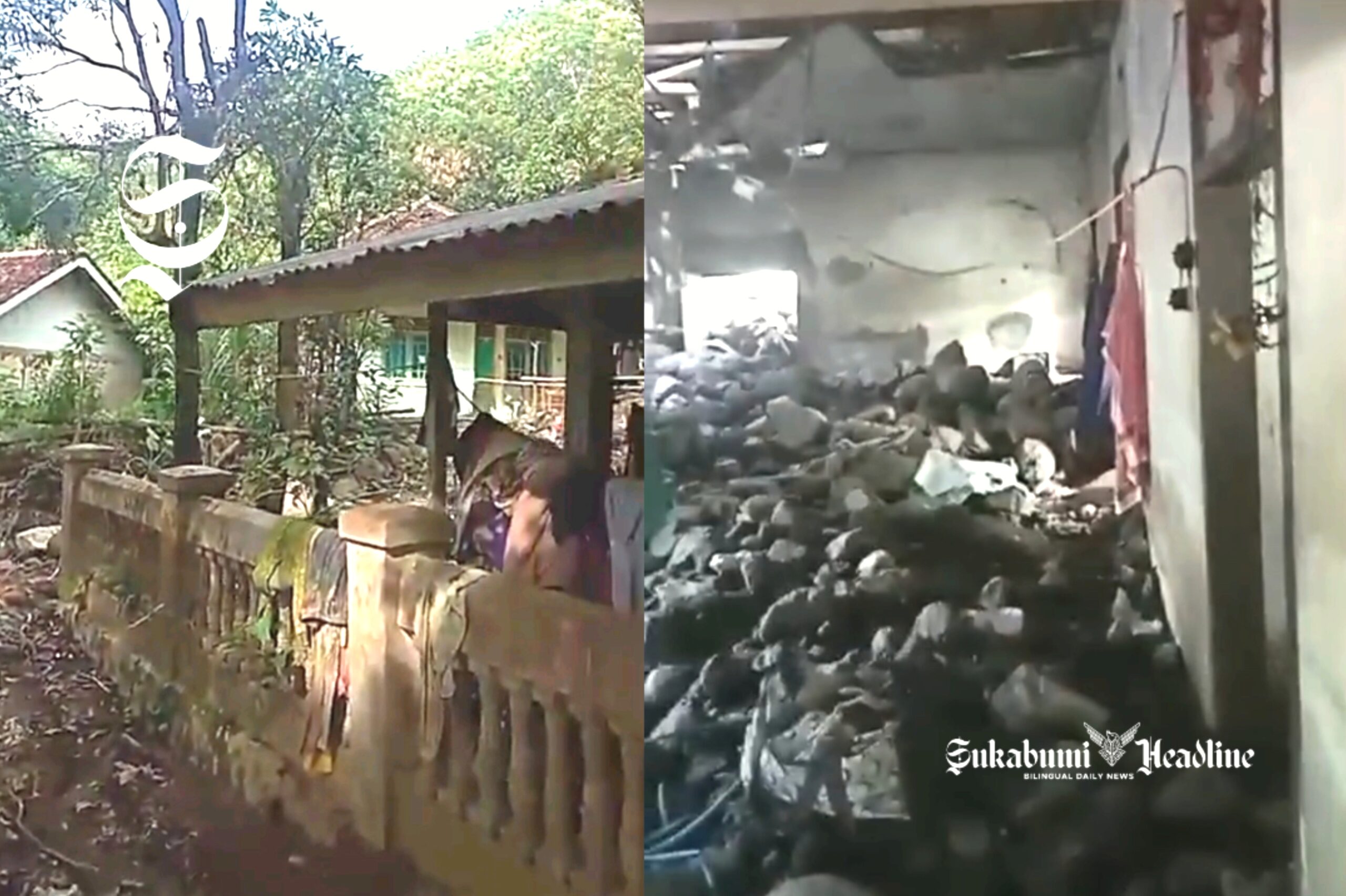 Batu numpuk dalam rumah, warga korban bencana Sukabumi nangis tak ada perhatian 1 Kondisi rumah warga Kecamatan Simpenan, Sukabumi - Ist