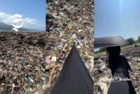 Penampakan tumpukan sampah di Pantai Loji Sukabumi - @nadinemerry92