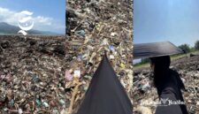 Penampakan tumpukan sampah di Pantai Loji Sukabumi - @nadinemerry92