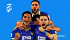 Ramon Tanque, Marc Klok, Luciano Guaycochea dan Frank Putros selebrasi gol Persib di laga ACL 2 - sukabumiheadline.com