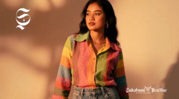 Wanita memakai outfit dan celana jeans longgar retro era 90 - sukabumiheadline.com