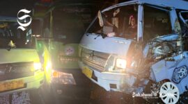 Brak! Truk vs Colt Bogoran depan lapak pasir Parungkuda Sukabumi