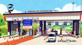 Gerbang Tol Bocimi Seksi 2 di Parungkuda - Ilustrasi sukabumiheadline.com
