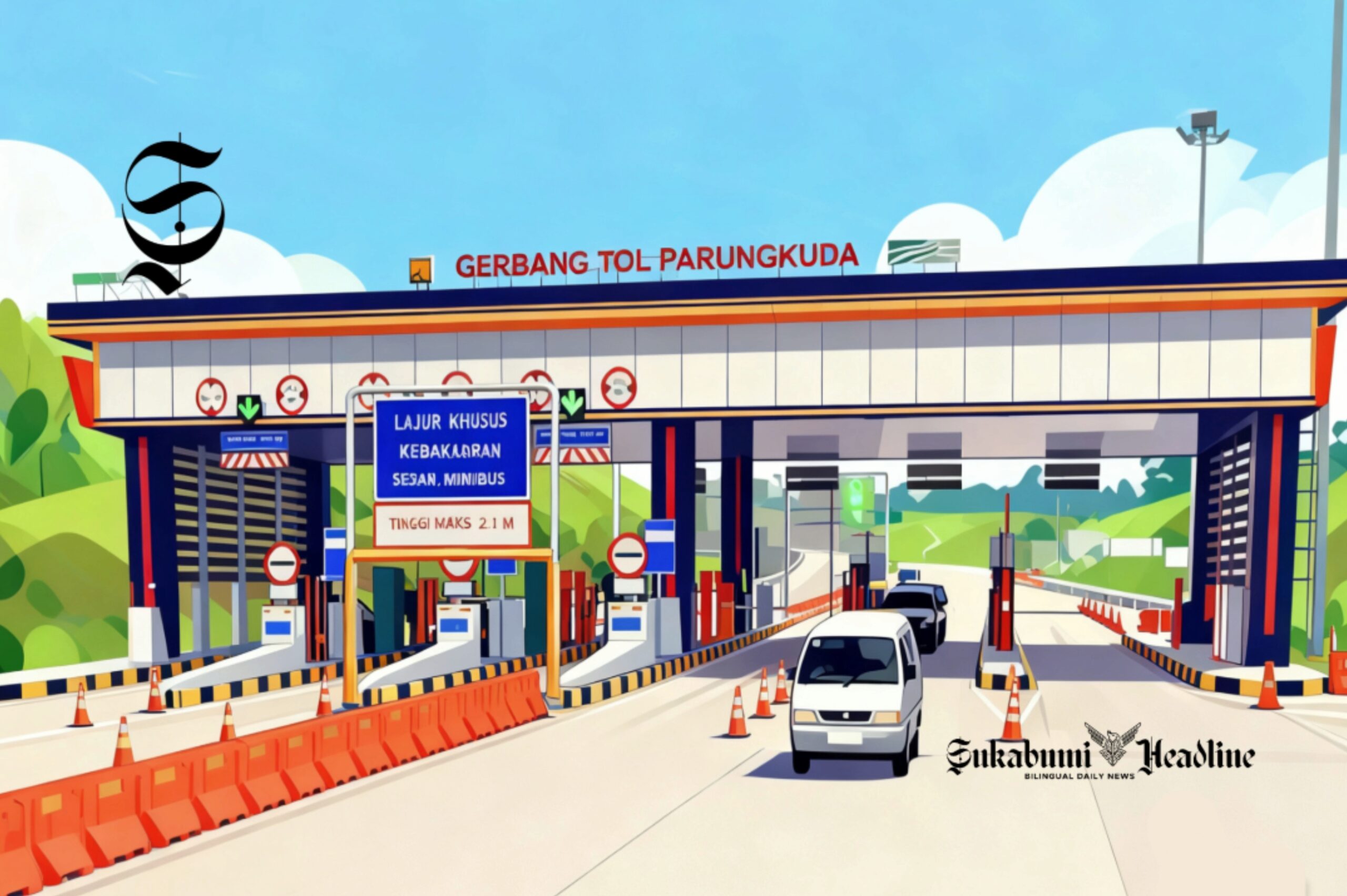 Gerbang Tol Bocimi Seksi 2 di Parungkuda - sukabumiheadline.com