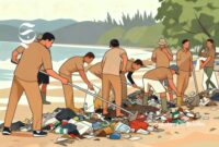 Ilustrasi ASN sedang melakukan korve atau kerja bakti - sukabumiheadline.com