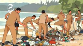 Ilustrasi ASN sedang melakukan korve atau kerja bakti - sukabumiheadline.com