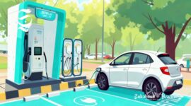 Ilustrasi Stasiun Pengisian Kendaraan Listrik Umum atau SPKLU - sukabumiheadline.com