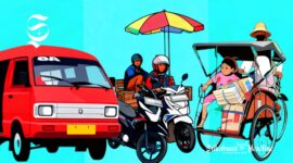 Ilustrasi angkot, ojek pangkalan dan tukang becak - sukabumiheadline.com