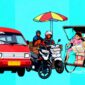 Ilustrasi angkot, ojek pangkalan dan tukang becak - sukabumiheadline.com