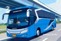 Ilustrasi bus jurusan Sukabumi-Bali - sukabumiheadline.com