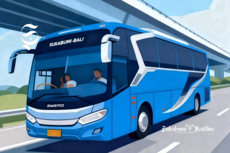 Ilustrasi bus jurusan Sukabumi-Bali - sukabumiheadline.com