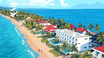 Ilustrasi hotel dan permukiman penduduk di kawasan pantai - sukabumiheadline.com