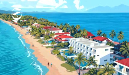 Ilustrasi hotel dan permukiman penduduk di kawasan pantai - sukabumiheadline.com