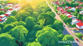 Ilustrasi hutan kota di antara permukiman penduduk - sukabumiheadline.com
