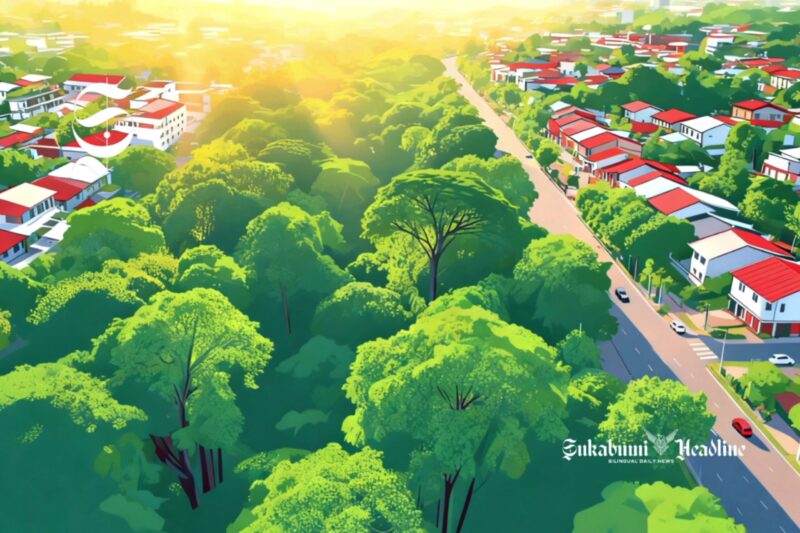 Ilustrasi hutan kota di antara permukiman penduduk - sukabumiheadline.com