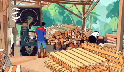 Ilustrasi industri palet kayu di Bojonggenteng sukabumiheadline.com
