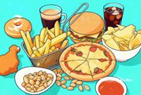 Ilustrasi junk food, kopi dan minuman berkarbonasi - sukabumiheadline.com